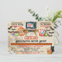 Halloween Movie Night Invitation 