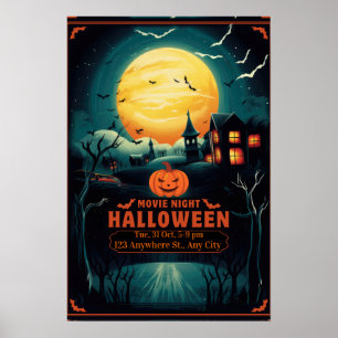 Halloween Movie Night Poster