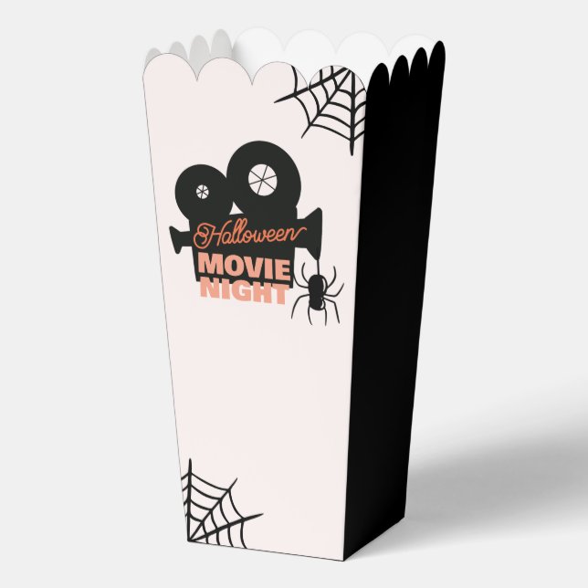 Halloween Movie Night Spooky Black and Orange  Favour Box (Back)