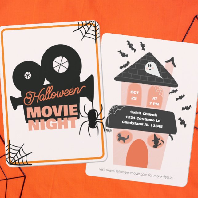 Halloween Movie Night Spooky Cute Kids Invitation (Creator Uploaded)