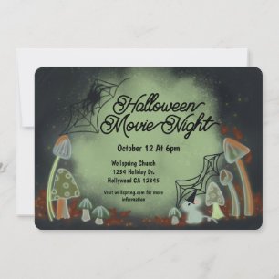 Halloween Movie Night Woodland Glow Invitation