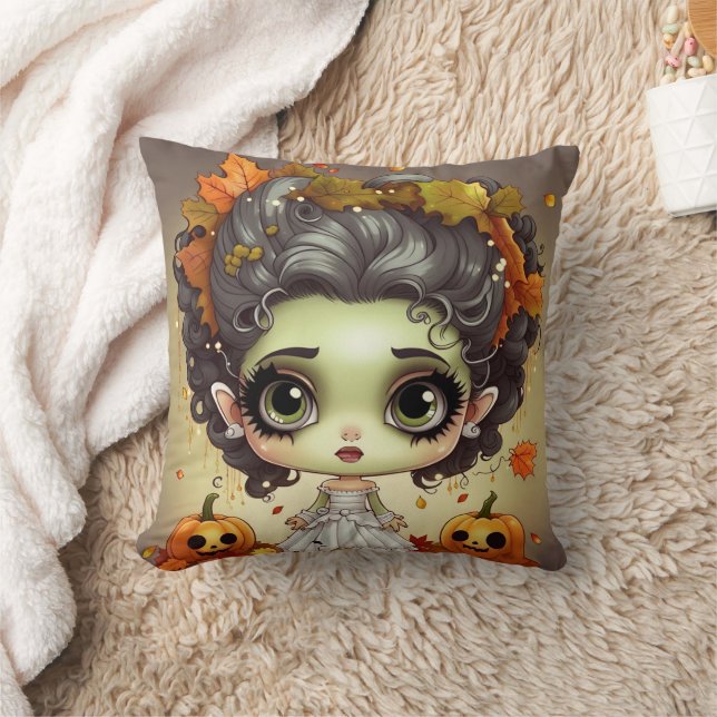 Halloween Ms. Frankenstein  Cushion (Blanket)