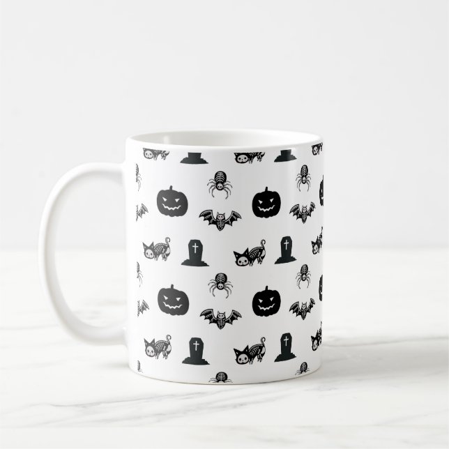 Halloween mugs with a cat theme (Left)