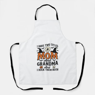 Halloween Mum Grandma Vintage Witch Shirt Design_1 Apron