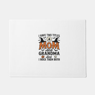 Halloween Mum Grandma Vintage Witch Shirt Design_1 Doormat
