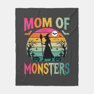 Halloween Mum of Monsters Witch Sunset Fleece Blanket