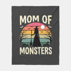 Halloween Mum Of Monsters Witch Sunset Fleece Blanket