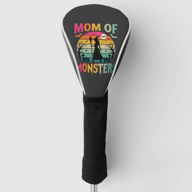 Halloween Mum of Monsters Witch Sunset Golf Head Cover (Front)