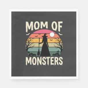 Halloween Mum Of Monsters Witch Sunset Napkin