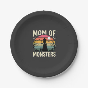 Halloween Mum Of Monsters Witch Sunset Paper Plate