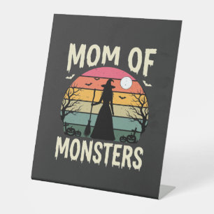 Halloween Mum Of Monsters Witch Sunset Pedestal Sign