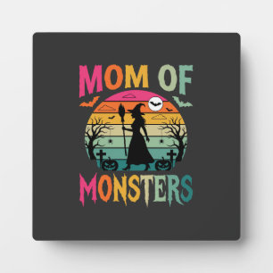 Halloween Mum of Monsters Witch Sunset Plaque