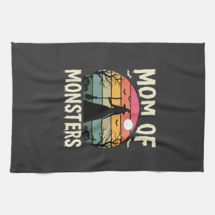 Halloween Mum Of Monsters Witch Sunset Tea Towel