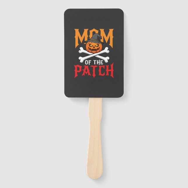 Halloween Mum of the Patch Pumpkin Witch Hand Fan (Front)