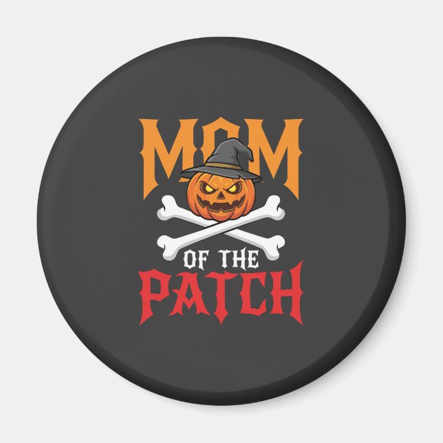 Halloween Mum of the Patch Pumpkin Witch Magnet (Front)