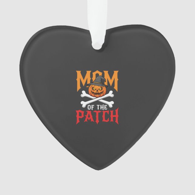 Halloween Mum of the Patch Pumpkin Witch Ornament (Front)