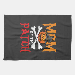 Halloween Mum of the Patch Pumpkin Witch Tea Towel