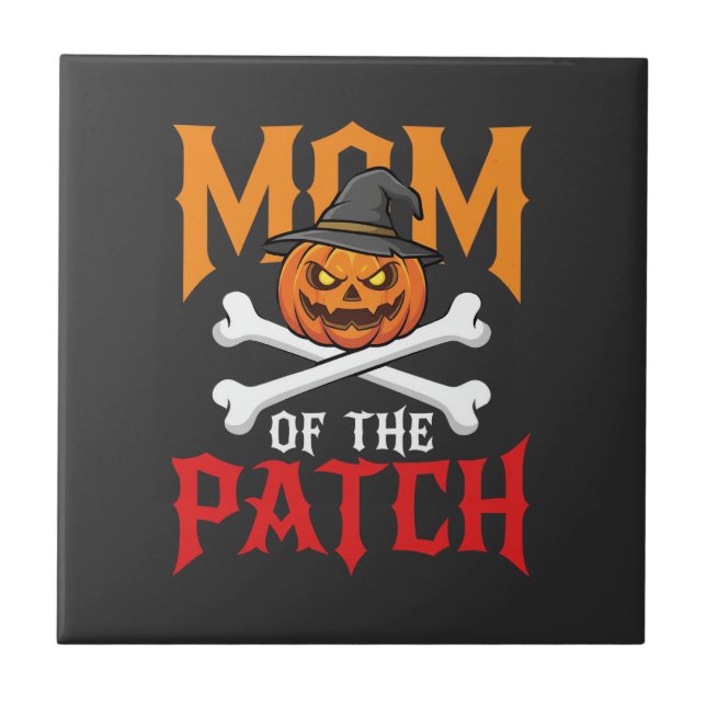Halloween Mum of the Patch Pumpkin Witch Tile (Front)