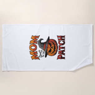 Halloween Mum Shirt Pumpkin Bones Vintage Art_1 Beach Towel