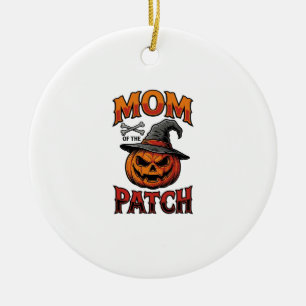 Halloween Mum Shirt Pumpkin Bones Vintage Art_1 Ceramic Tree Decoration