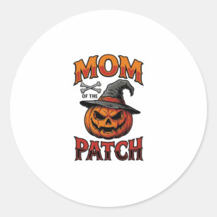 Halloween Mum Shirt Pumpkin Bones Vintage Art_1 Classic Round Sticker