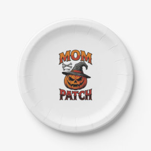 Halloween Mum Shirt Pumpkin Bones Vintage Art_1 Paper Plate