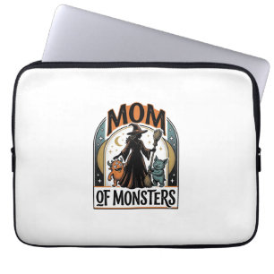 Halloween Mum Shirt Spooky Monster Family Design_1 Laptop Sleeve