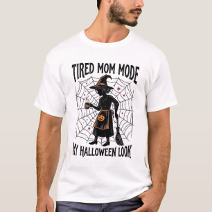 Halloween Mum Shirt Tired Costume Vintage Graphic_