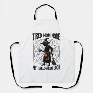 Halloween Mum Shirt Tired Costume Vintage Graphic_ Apron