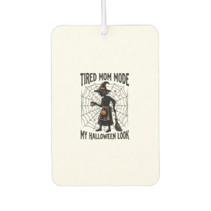 Halloween Mum Shirt Tired Costume Vintage Graphic_ Car Air Freshener