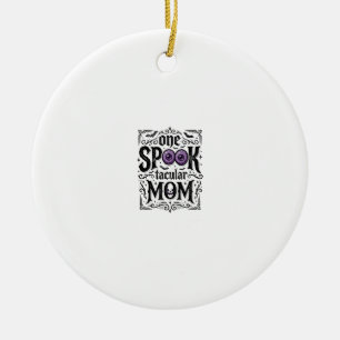 Halloween Mum Spooky Vintage Engraving Shirt Desig Ceramic Tree Decoration