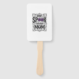 Halloween Mum Spooky Vintage Engraving Shirt Desig Hand Fan