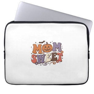 Halloween Mum Sweet Pumpkin Vintage Shirt Design_1 Laptop Sleeve