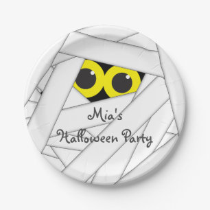 Halloween Mummy Costume Party Cute Kids Plates