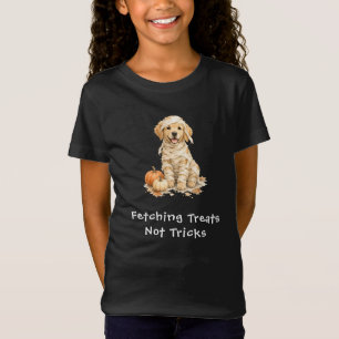 Halloween Mummy Cute Golden Retriever Tricks Treat T-Shirt