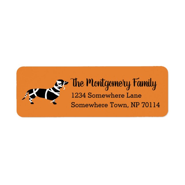 Halloween Mummy Dachshund & Family Name (Front)