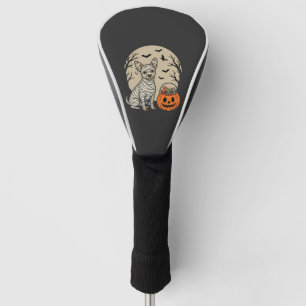 Halloween Mummy Dog and Pumpkin Candy Golf Head Cover