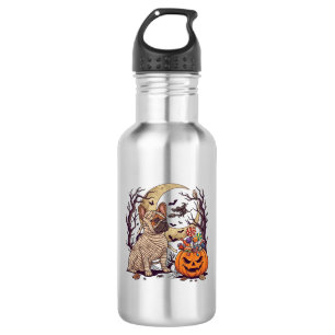 Halloween Mummy French Bulldog Pumpkin Candy Witch 532 Ml Water Bottle