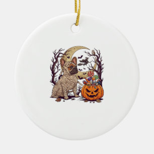 Halloween Mummy French Bulldog Pumpkin Candy Witch Ceramic Tree Decoration