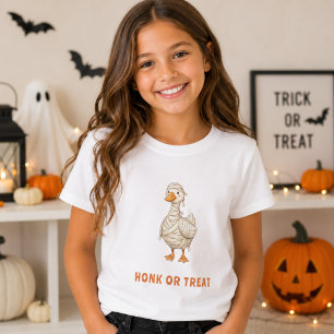 Halloween Mummy Goose Honk or Treat Girl T-Shirt