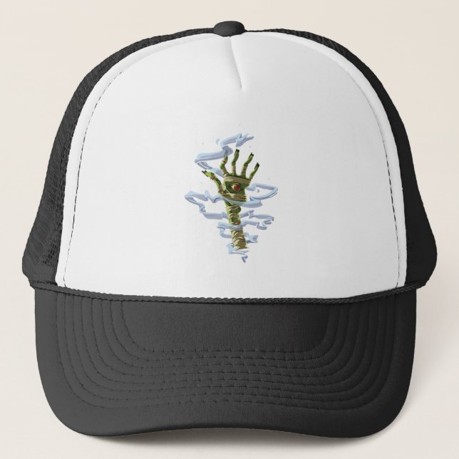 Halloween Mummy Hand Gift For Mummies Lover Trucker Hat (Front)