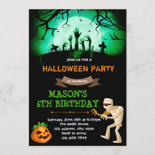 Halloween mummy Party Invitation