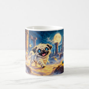 Halloween Mummy Pug in Desert Ruins Coffee Mug