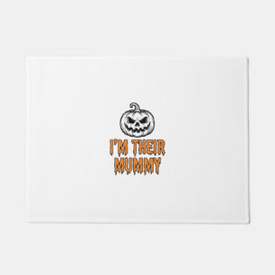 Halloween Mummy Pumpkin Vintage Engraving Shirt De Doormat