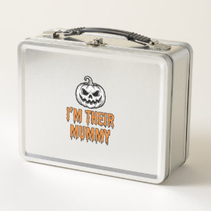Halloween Mummy Pumpkin Vintage Engraving Shirt De Metal Lunch Box