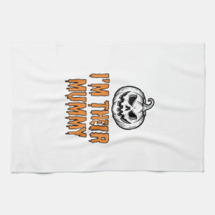 Halloween Mummy Pumpkin Vintage Engraving Shirt De Tea Towel