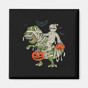 Halloween Mummy Riding T Rex Fun Boys Girls Kids Magnet