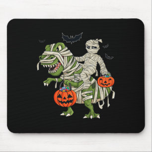 Halloween Mummy Riding T Rex Fun Boys Girls Kids Mouse Mat