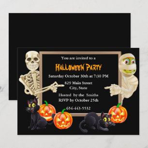 Halloween Mummy Skeleton Party Invitation