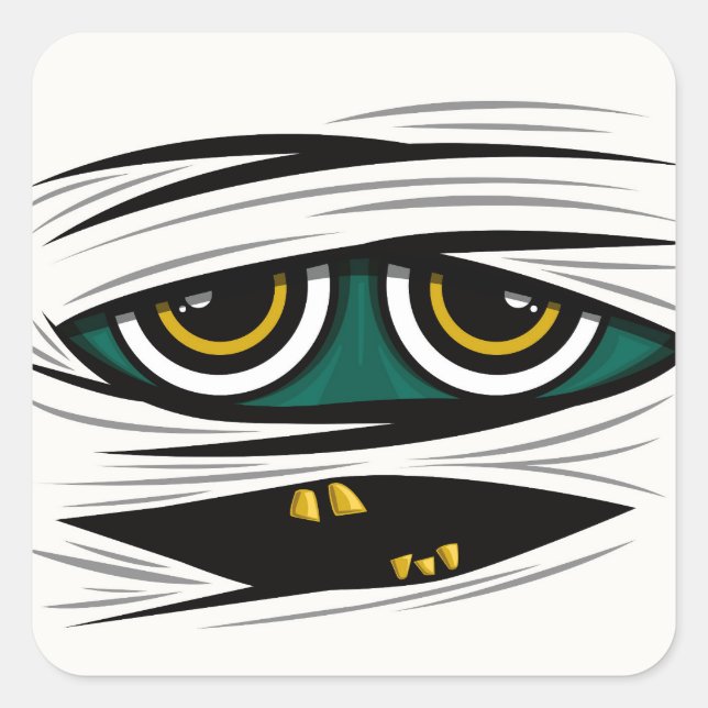Halloween Mummy Square Sticker (Front)